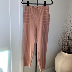 LeRumi Tan Pinstriped Pants